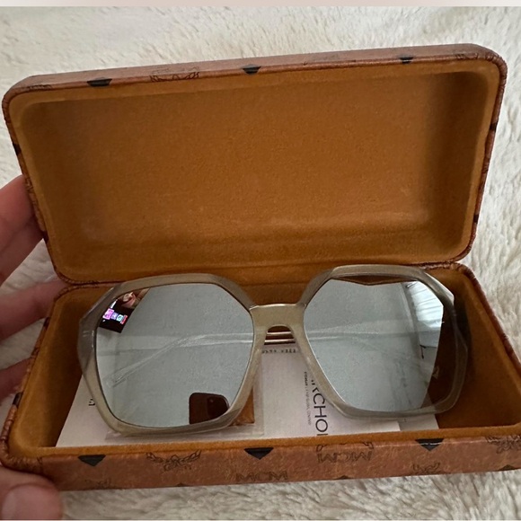 MCM Translucent Grey Hexagonal Sunglasses - Picture 3 of 6